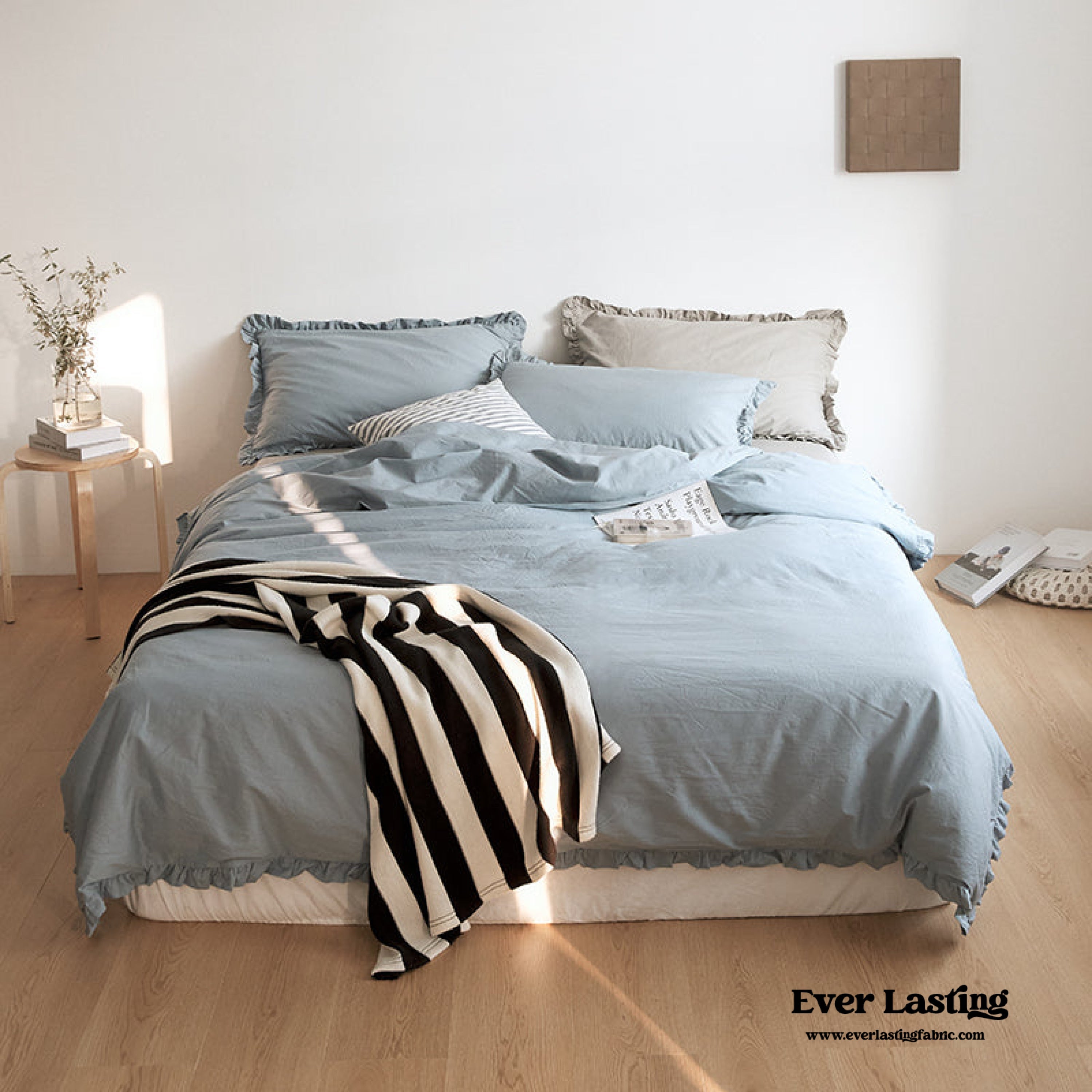 Earth Tone Ruffle Bedding Set - Pink