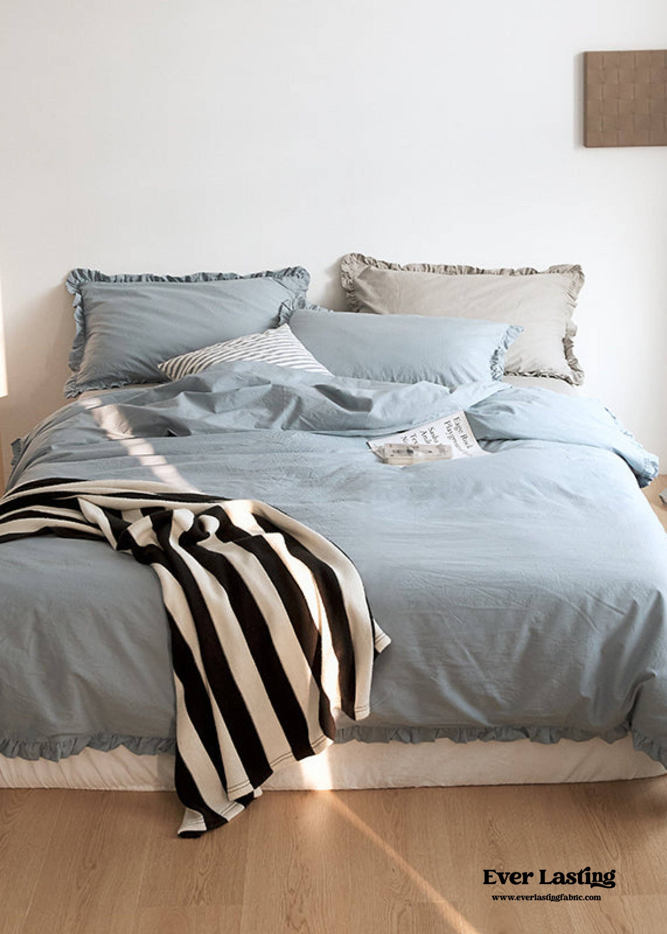 Earth Tone Ruffle Bedding Set - Pink