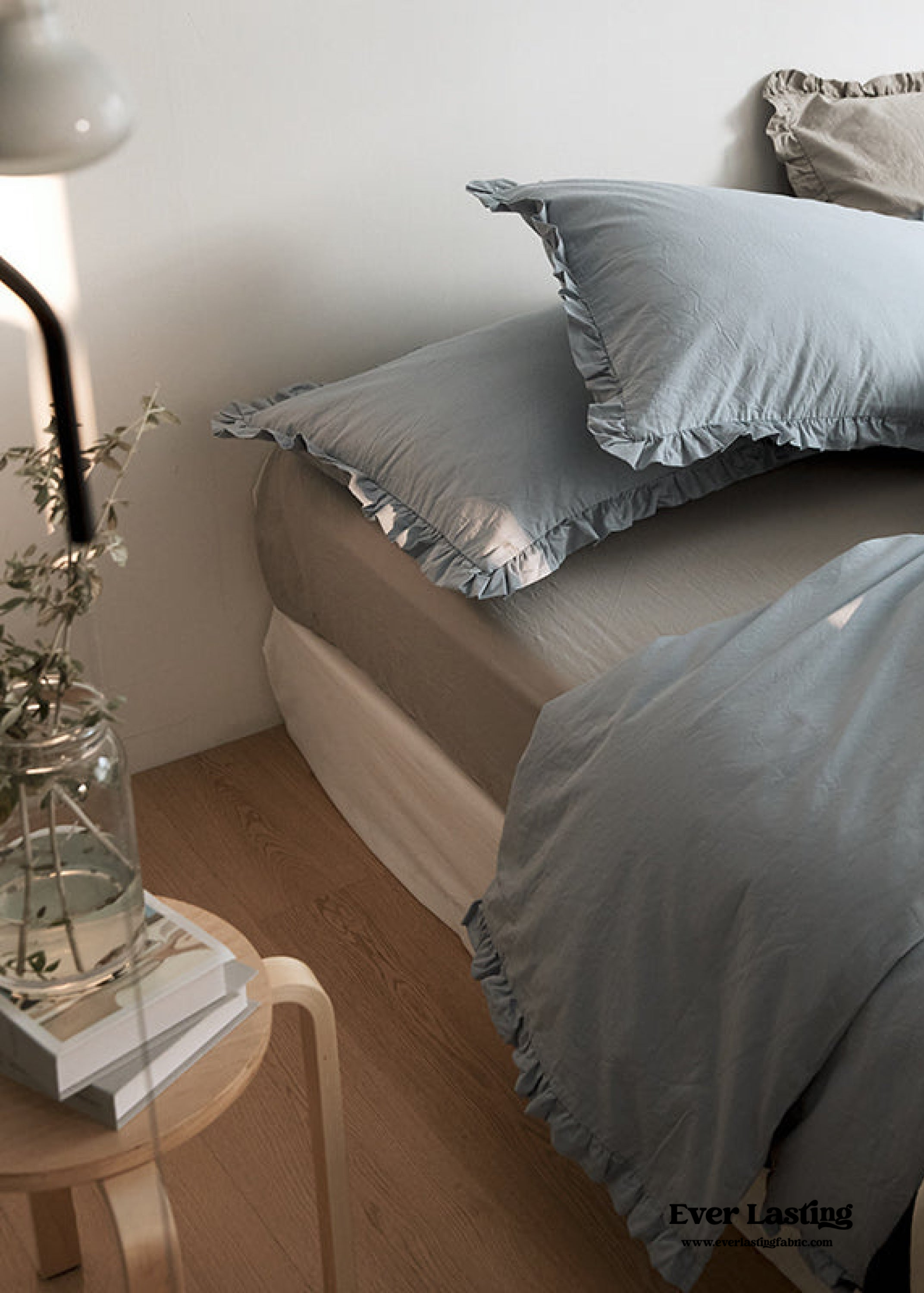 Earth Tone Ruffle Bedding Set - Pink