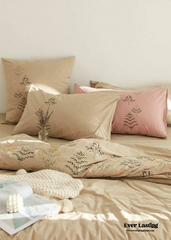 Juego de cama bordado - Beige
