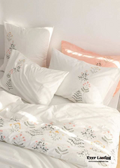 Juego de cama bordado - Blanco