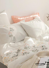 Juego de cama bordado - Blanco