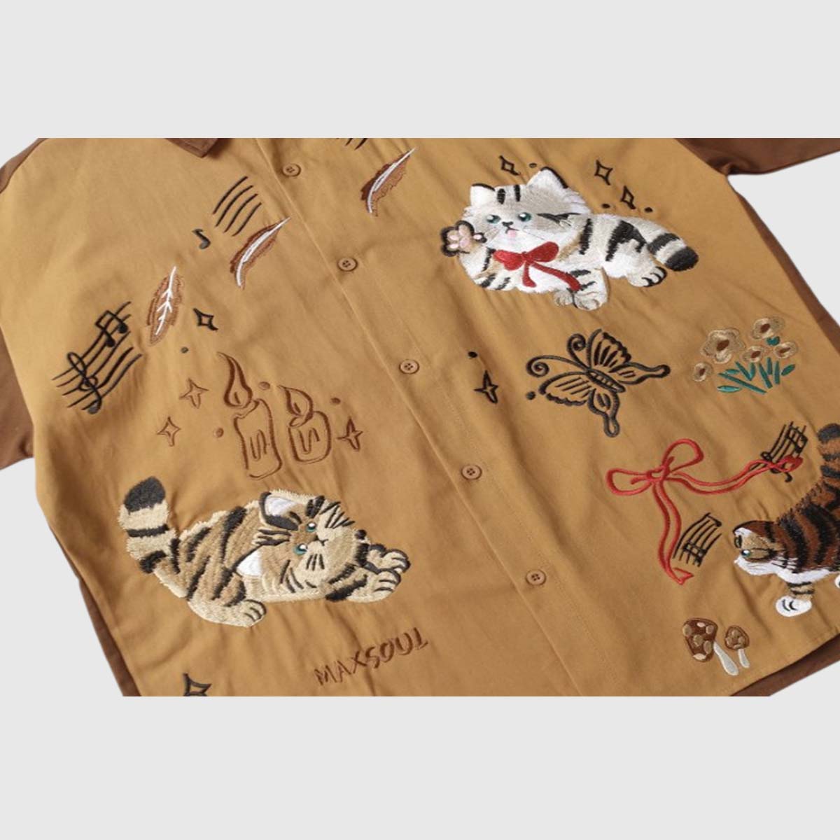 Embroidered Cat Shirt