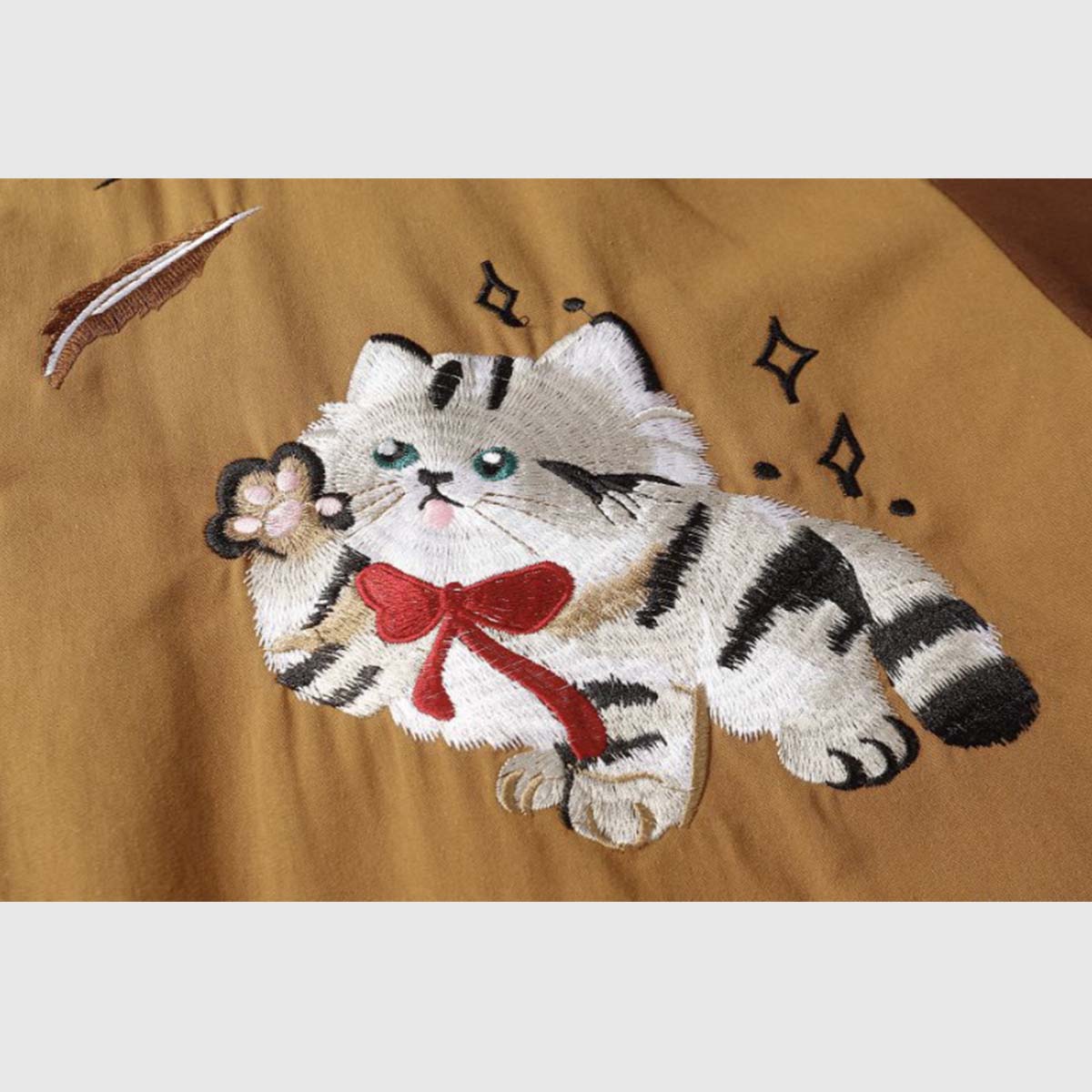 Embroidered Cat Shirt