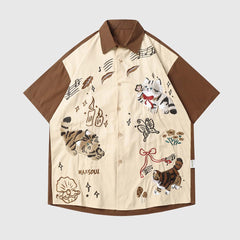 Embroidered Cat Shirt