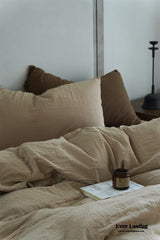 Evelyn Retro Double Gauze Bedding Set - Beige Brown