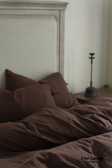 Evelyn Retro Double Gauze Bedding Set - Coffee Brown