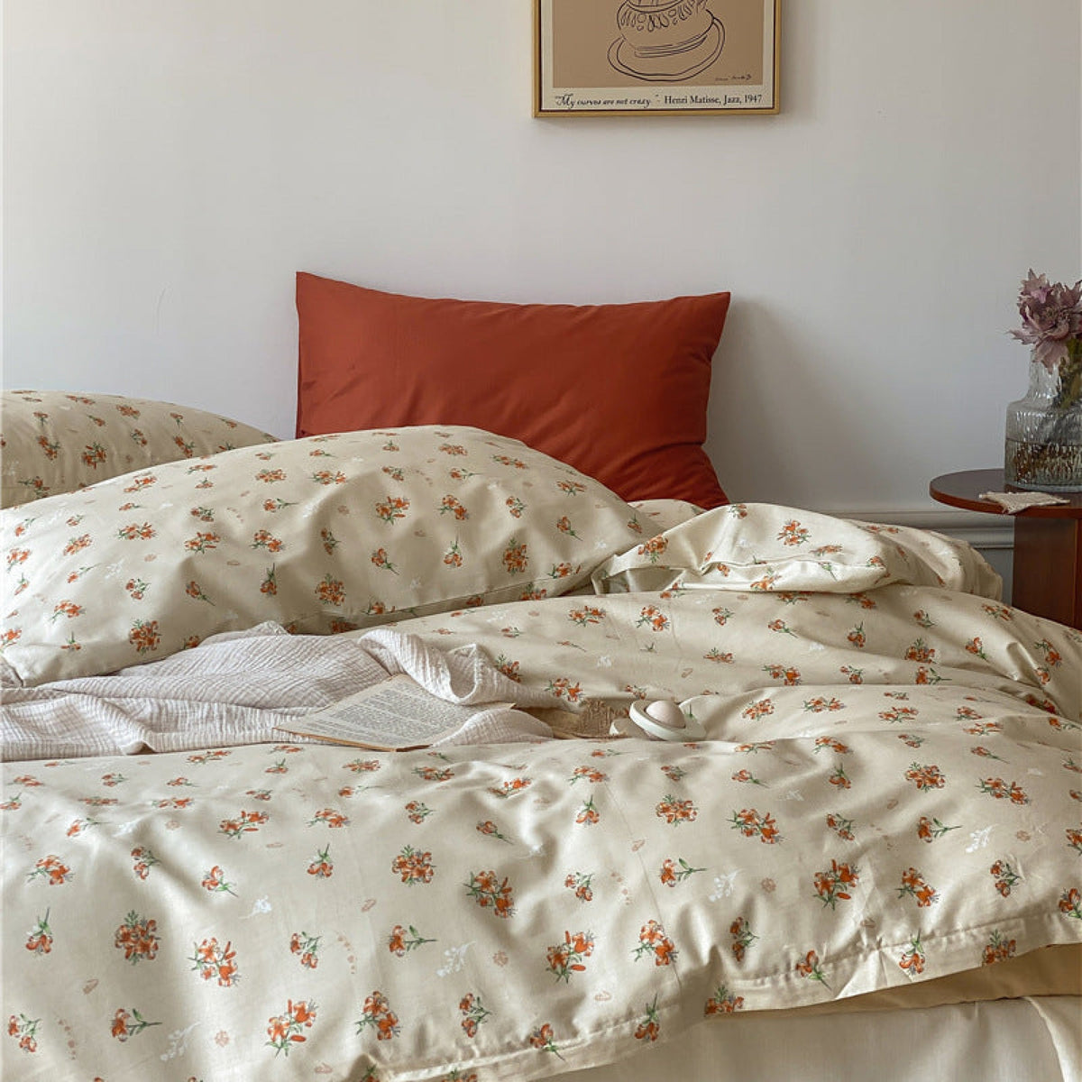 Floral Bedding Set - Beige