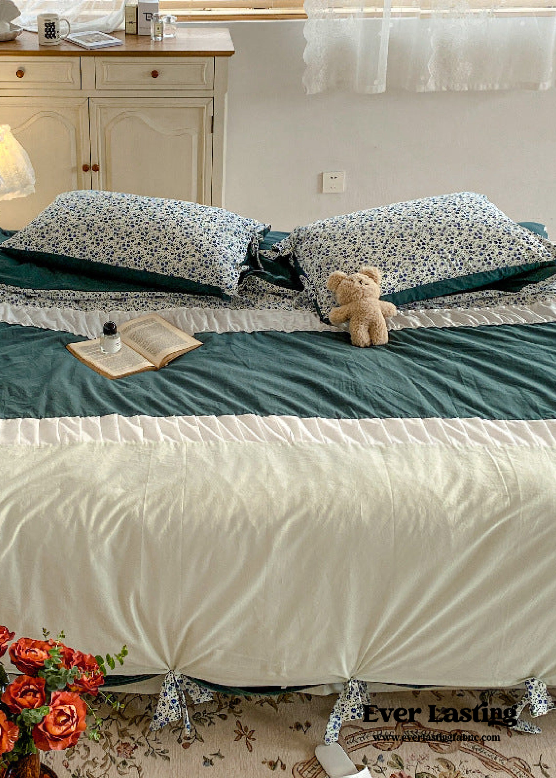 Floral Patchwork Bedding Set - Pink