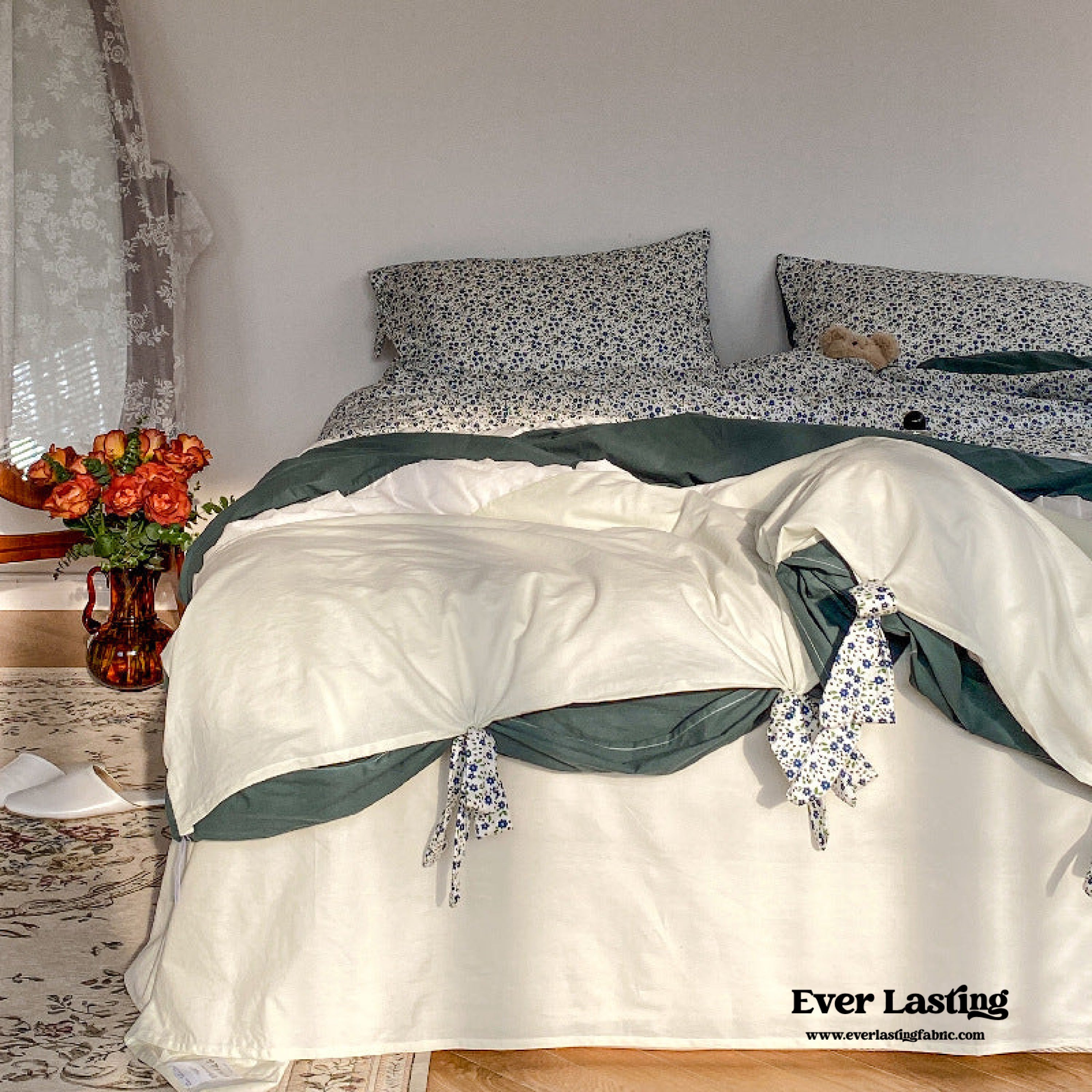 Floral Patchwork Bedding Set - Pink