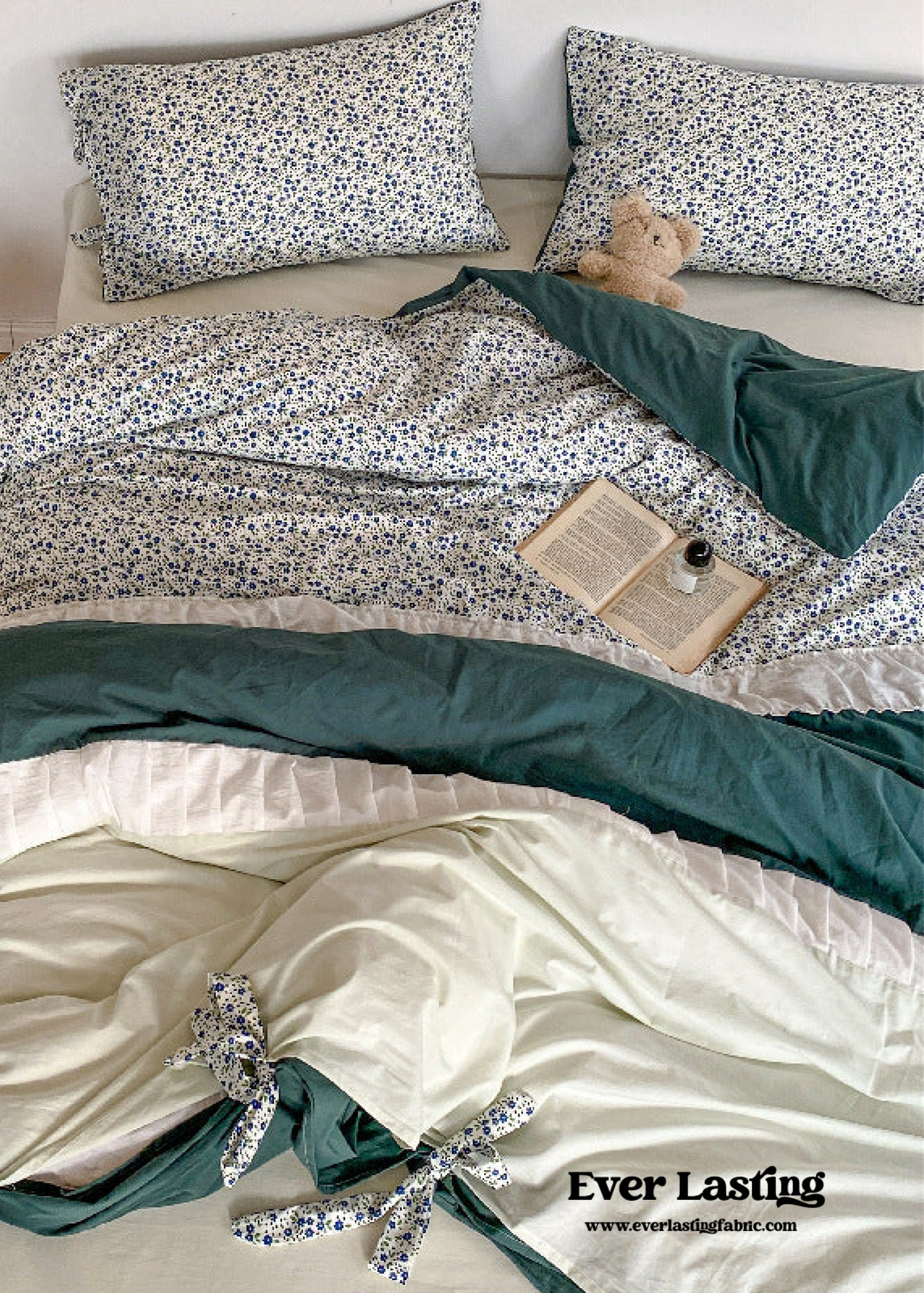 Floral Patchwork Bedding Set - Pink