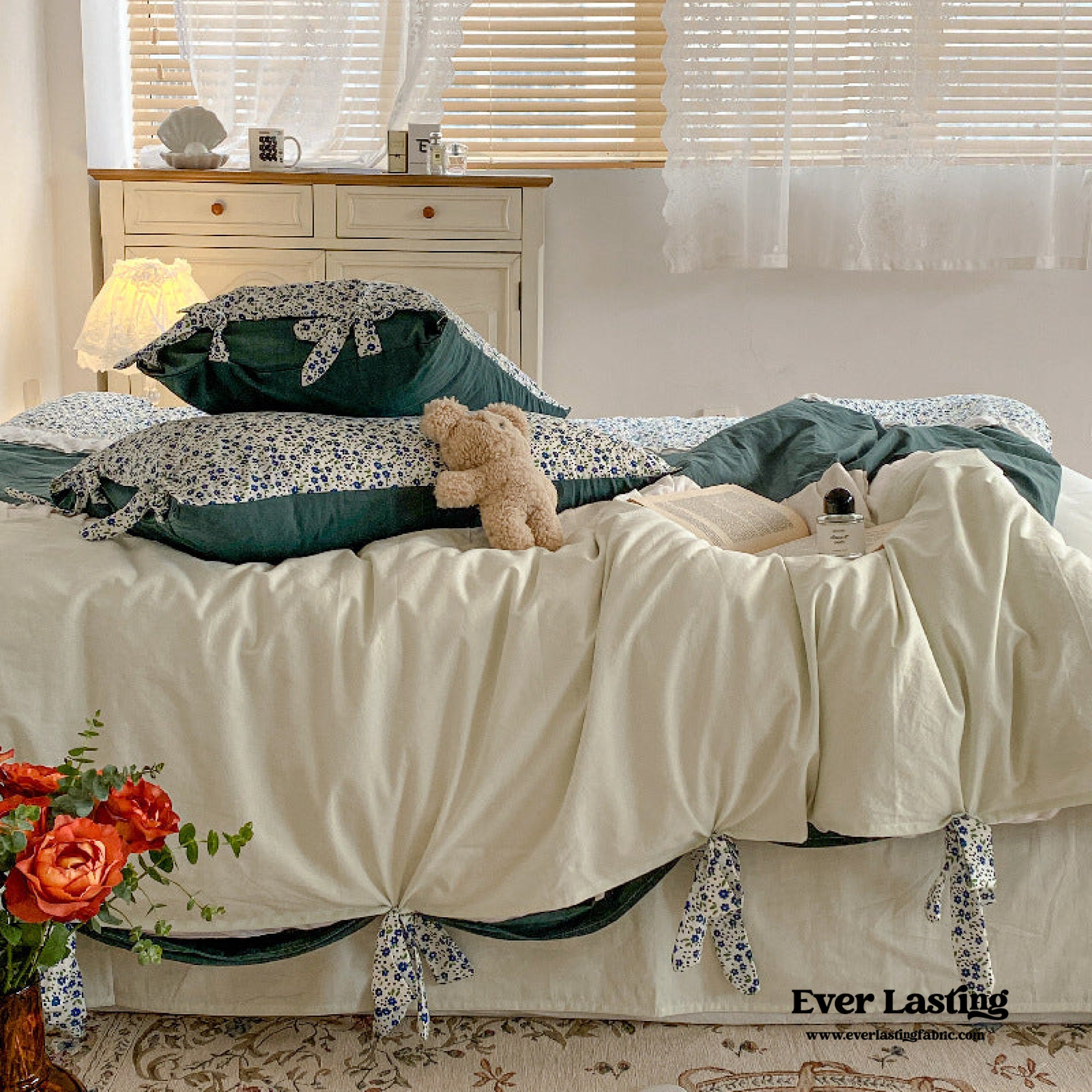 Floral Patchwork Bedding Set - Pink