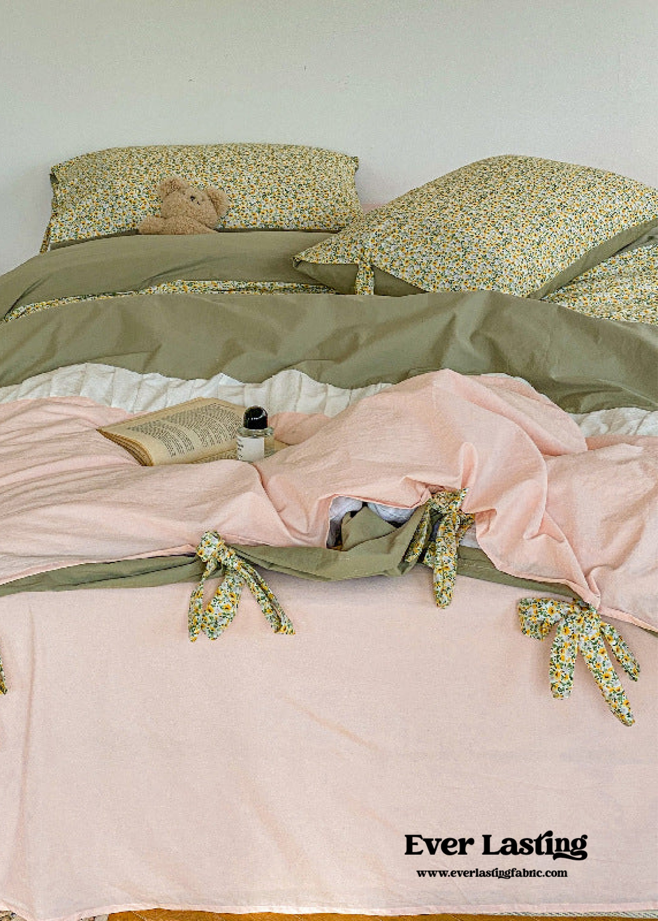 Floral Patchwork Bedding Set - Purple