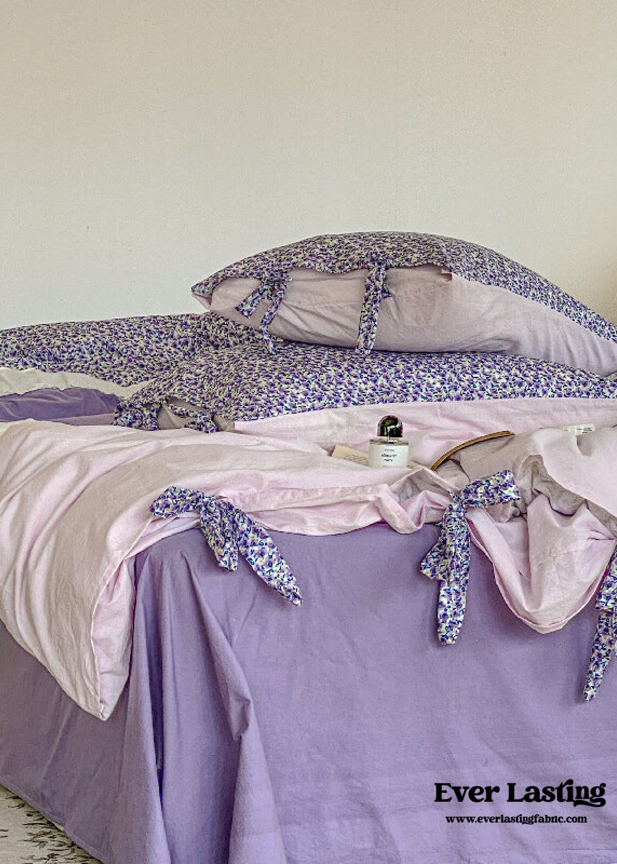 Floral Patchwork Bedding Set - Purple