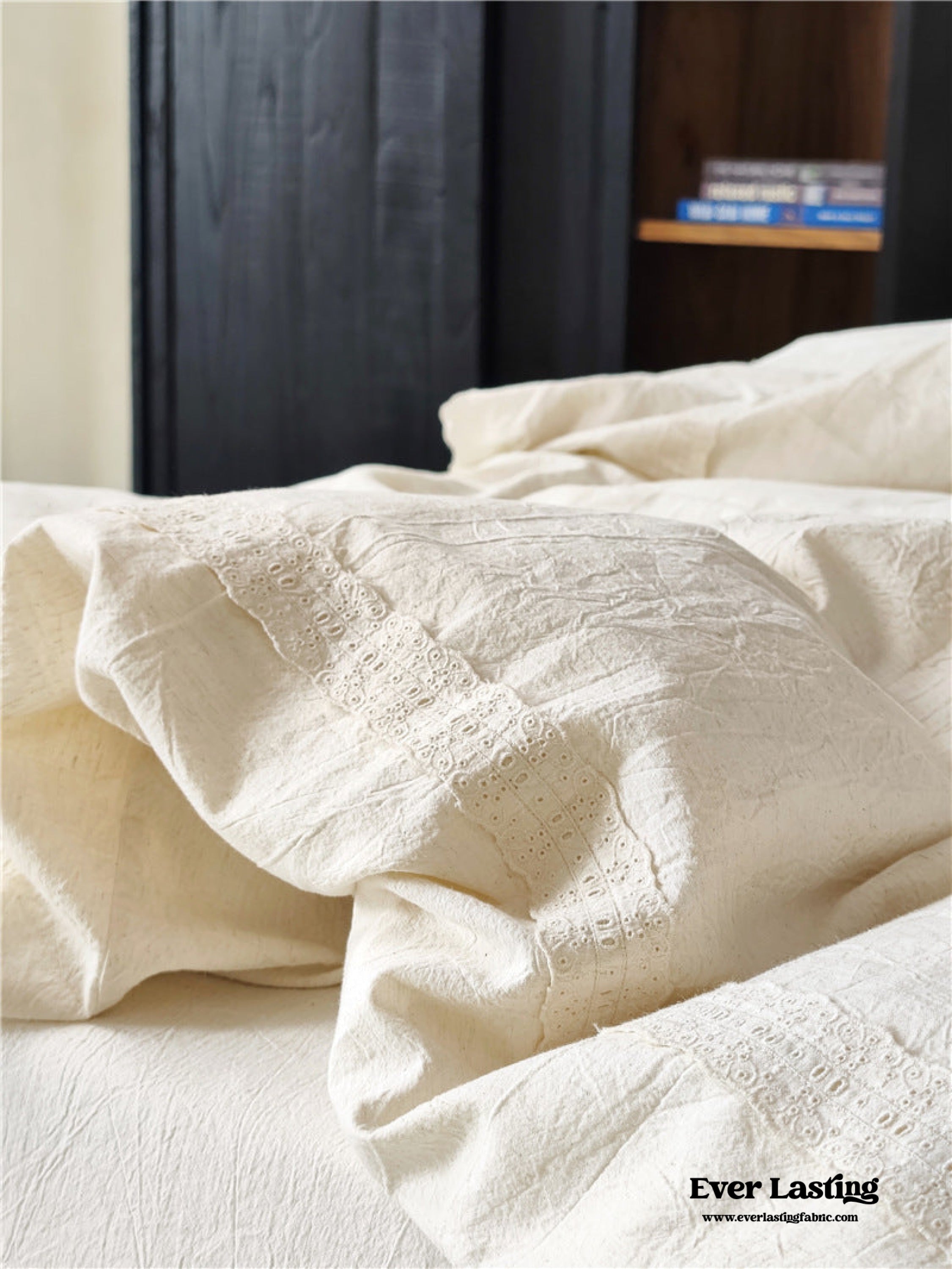 Fontainebleau Linen Cotton Embroidered Floral Bedding Set