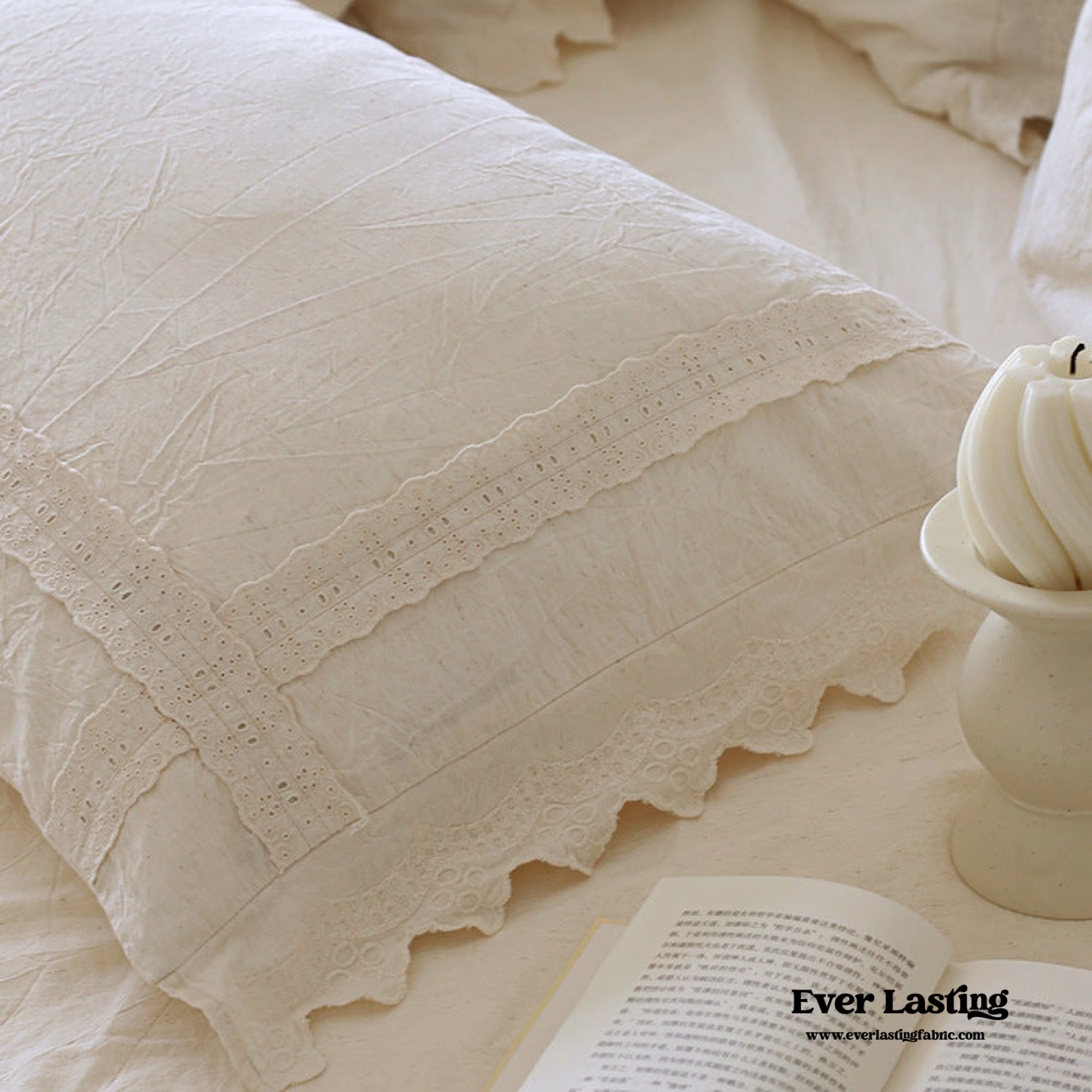 Fontainebleau Linen Cotton Embroidered Floral Bedding Set