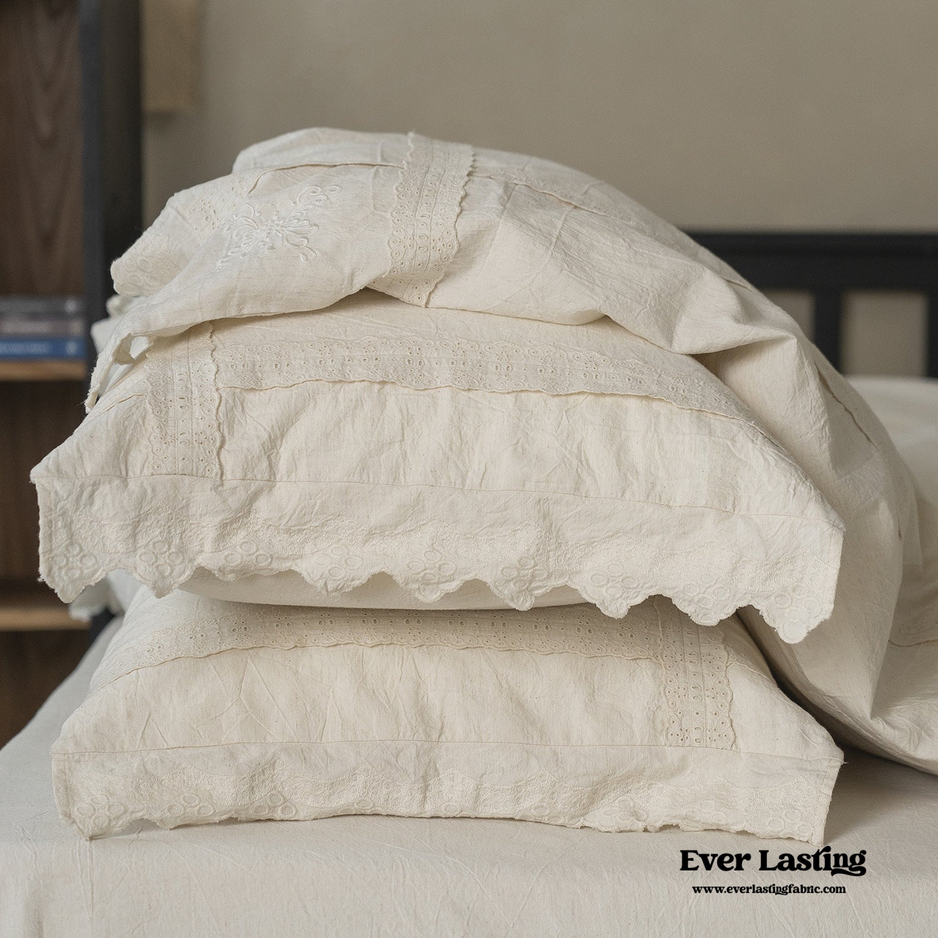 Fontainebleau Linen Cotton Embroidered Floral Bedding Set