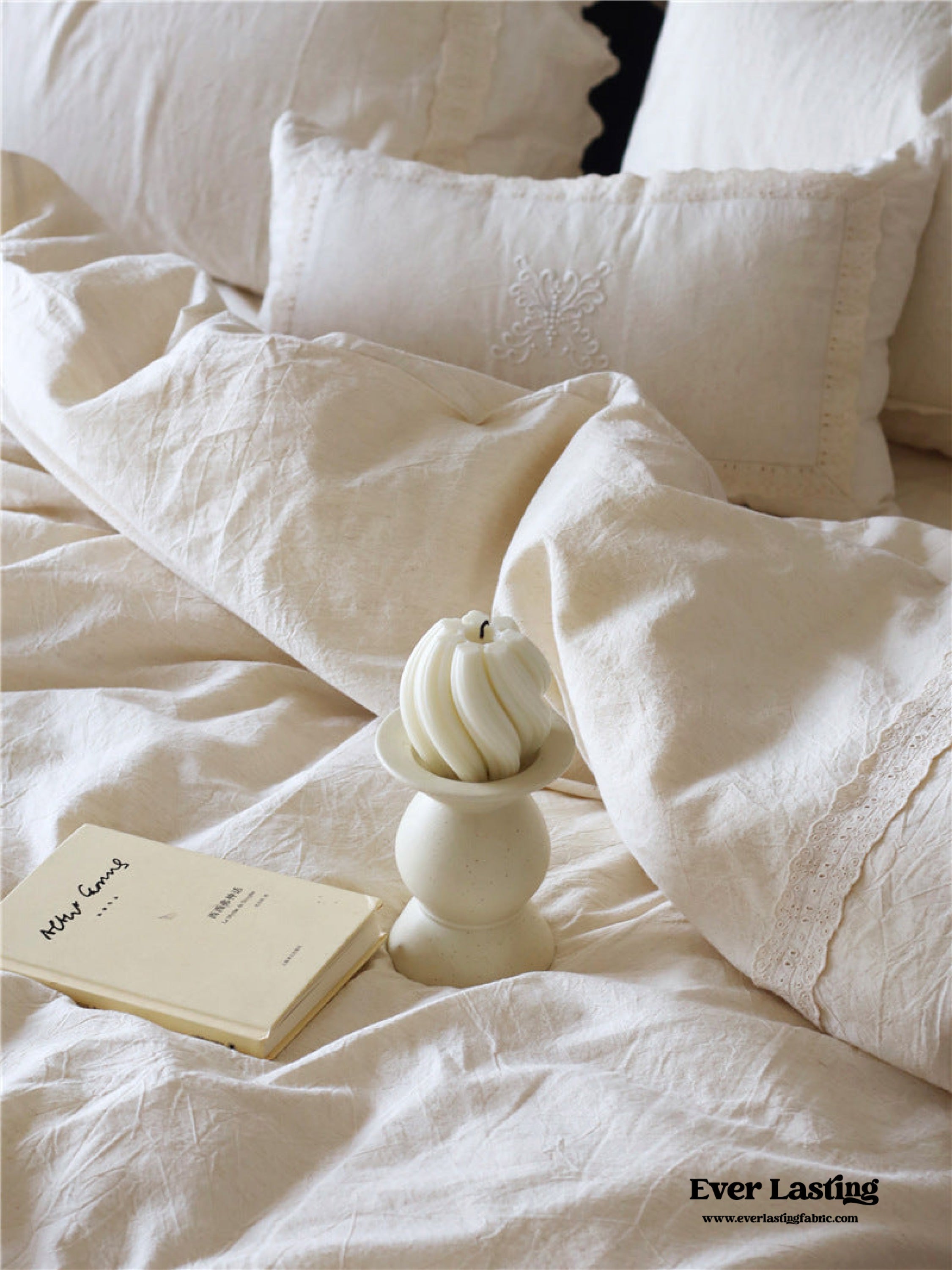 Fontainebleau Linen Cotton Embroidered Floral Bedding Set