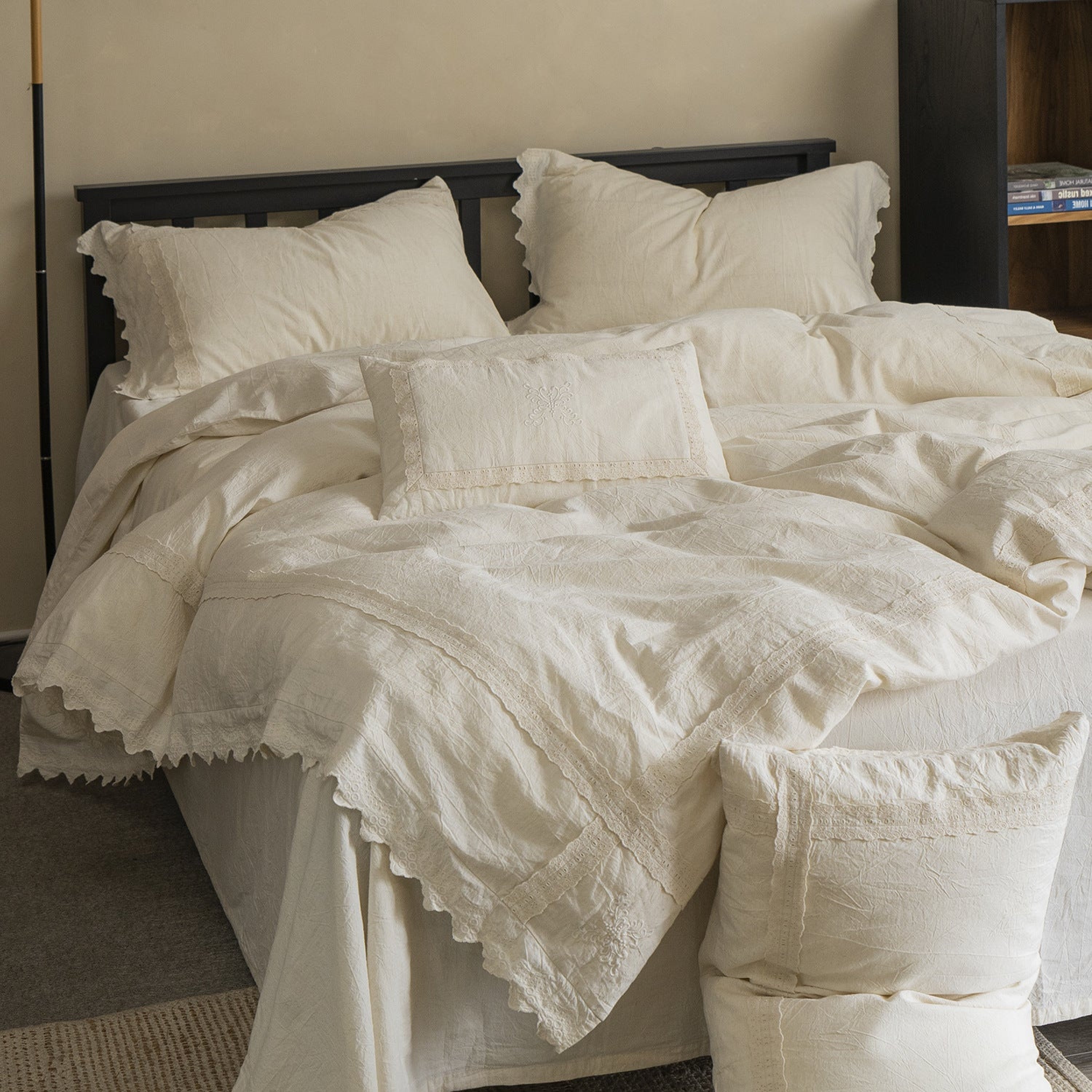 Fontainebleau Linen Cotton Embroidered Floral Bedding Set