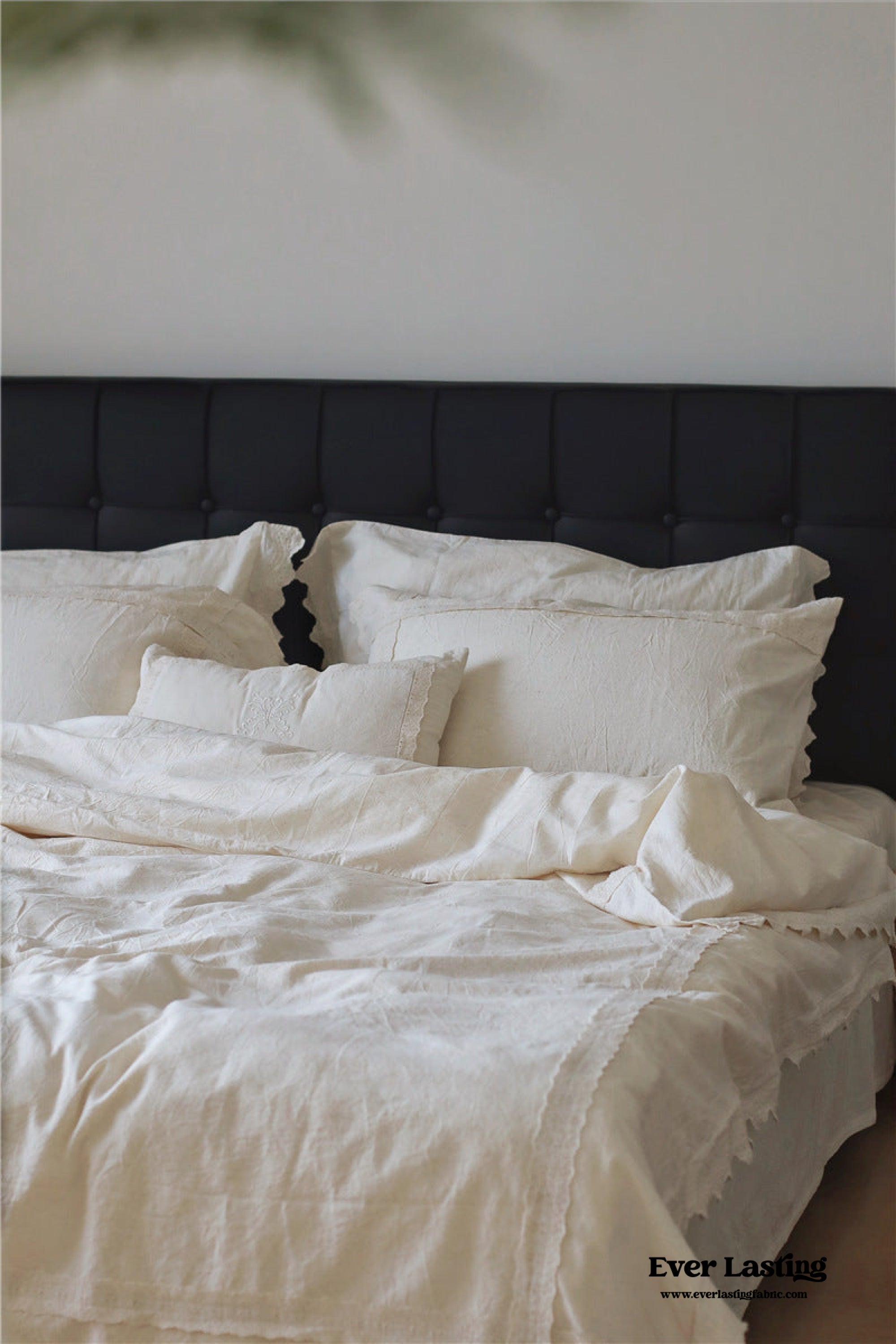 Fontainebleau Linen Cotton Embroidered Floral Bedding Set