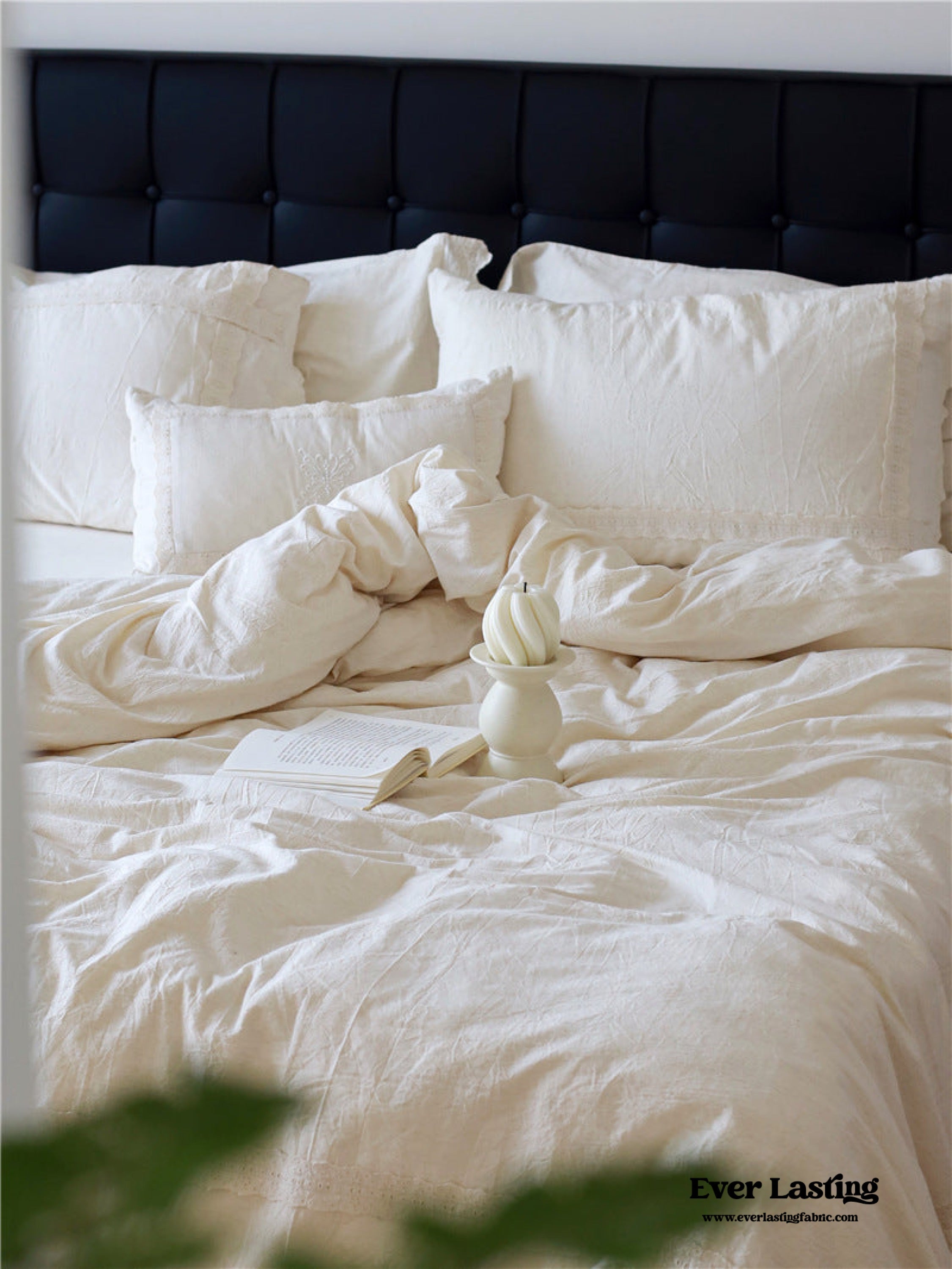 Fontainebleau Linen Cotton Embroidered Floral Bedding Set