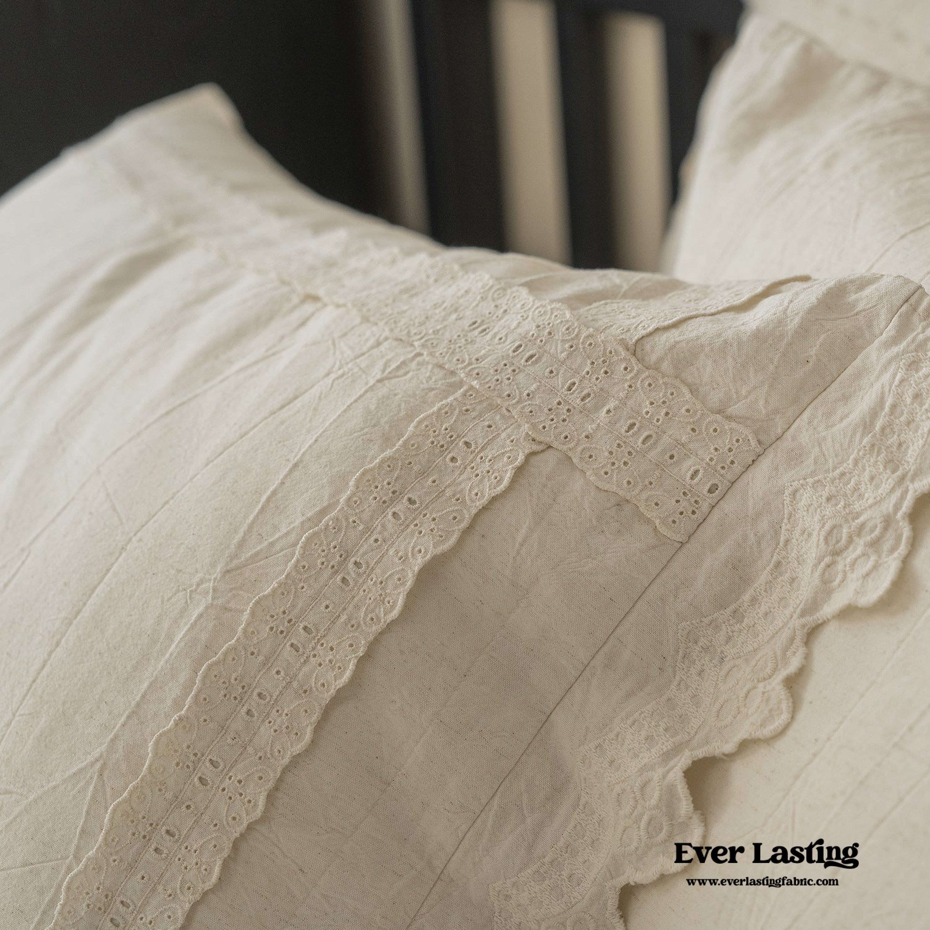 Fontainebleau Linen Cotton Embroidered Floral Bedding Set