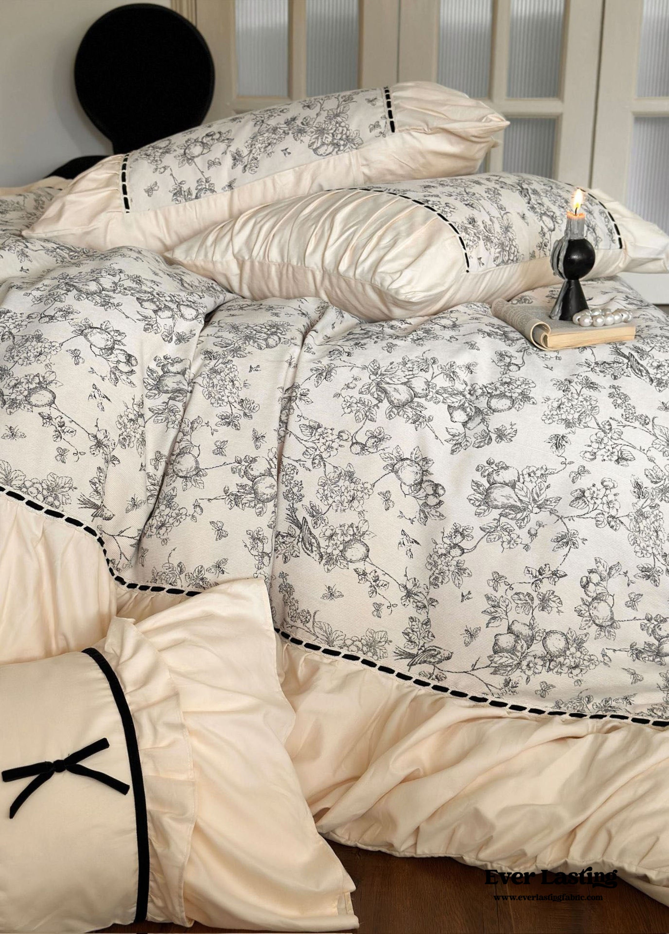 French Black Lace Bedding Bundle