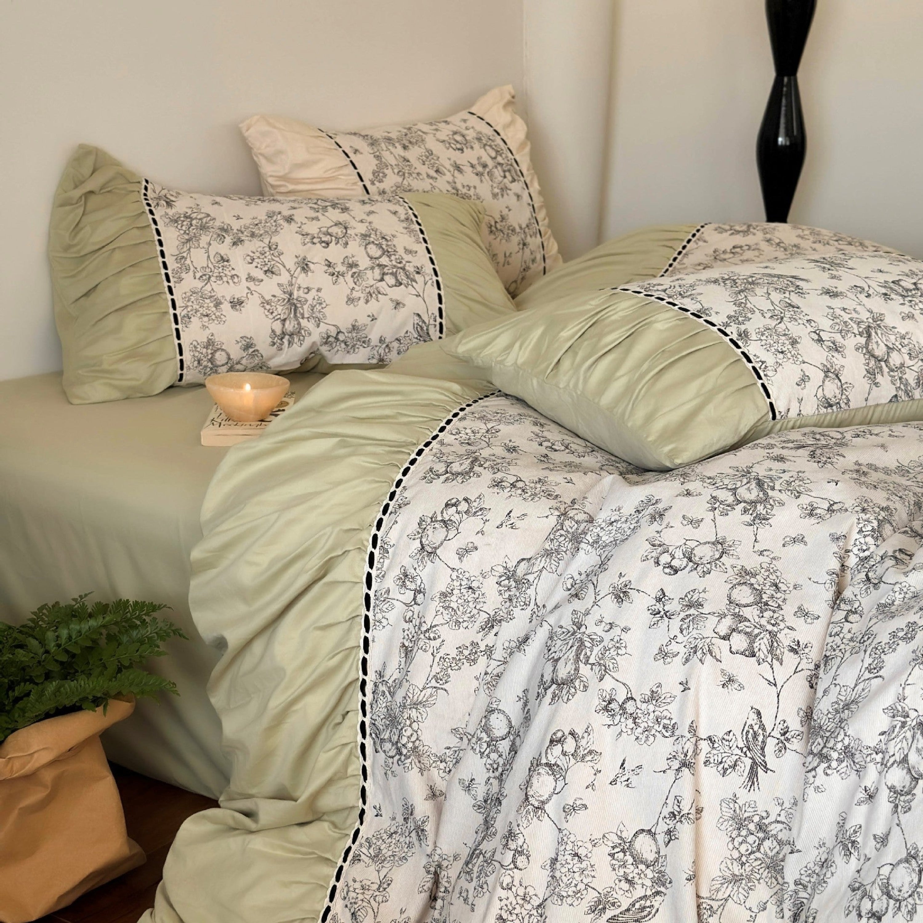 French Black Lace Bedding Bundle