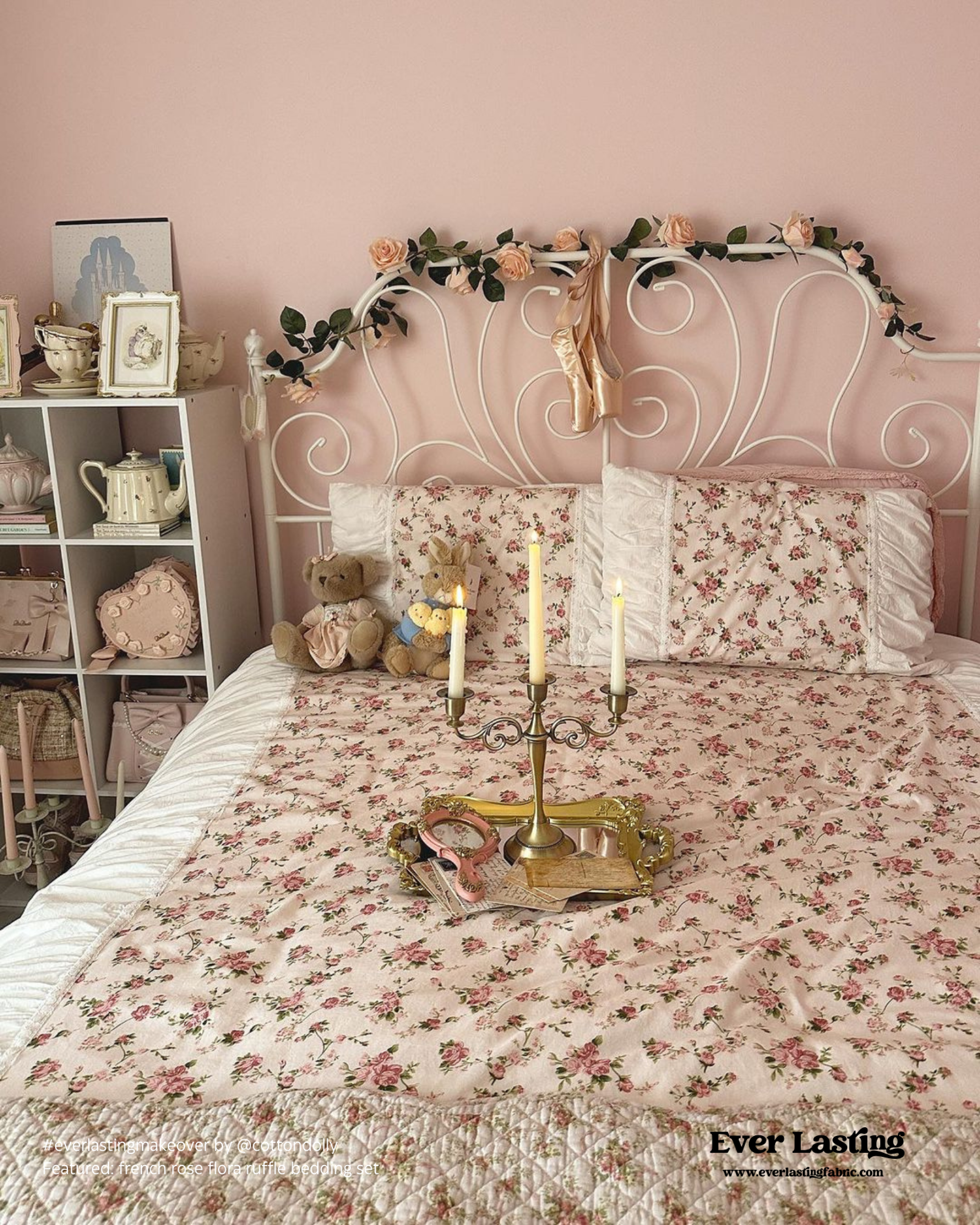 French Rose Ruffle Bedding Bundle