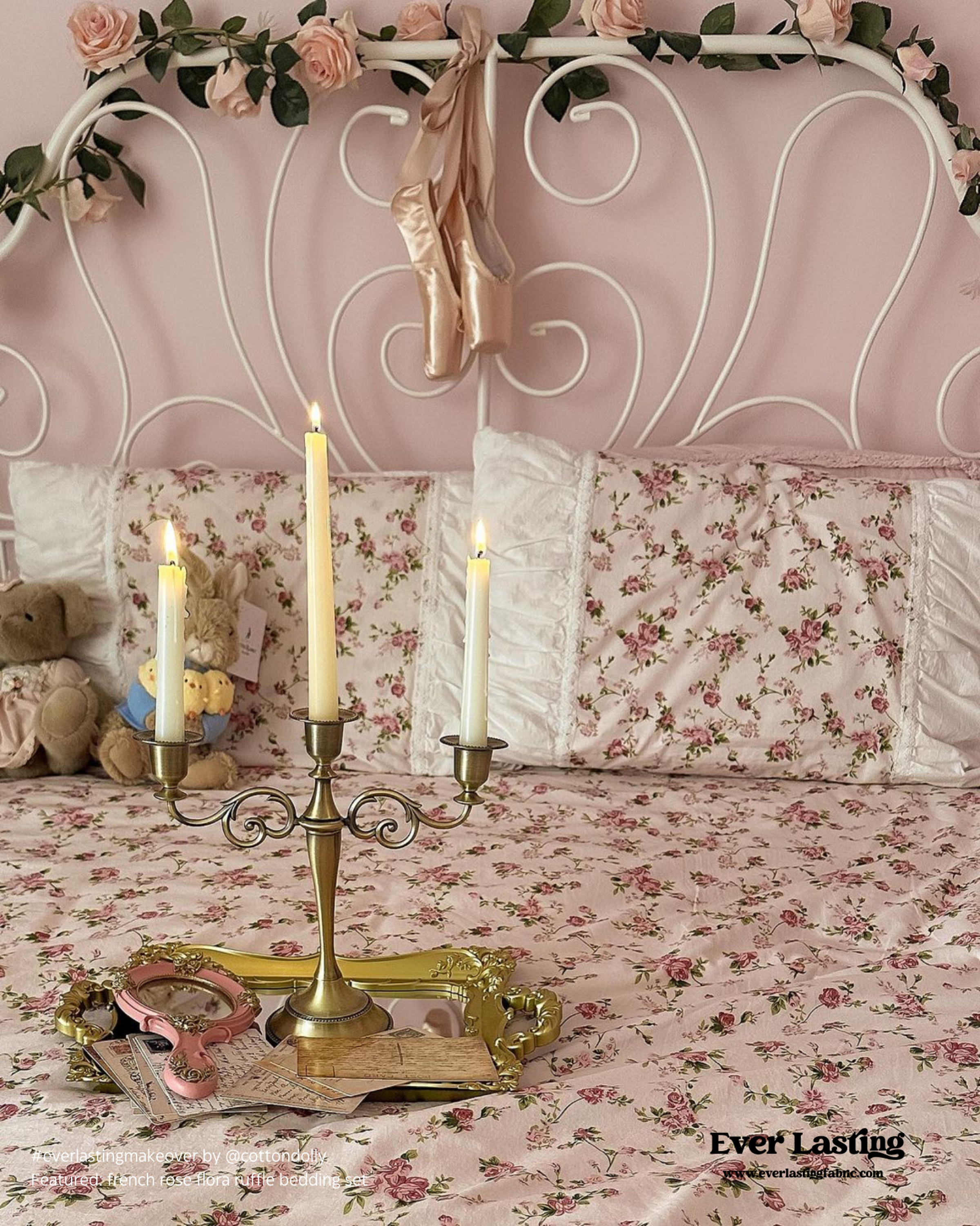 French Rose Ruffle Bedding Bundle
