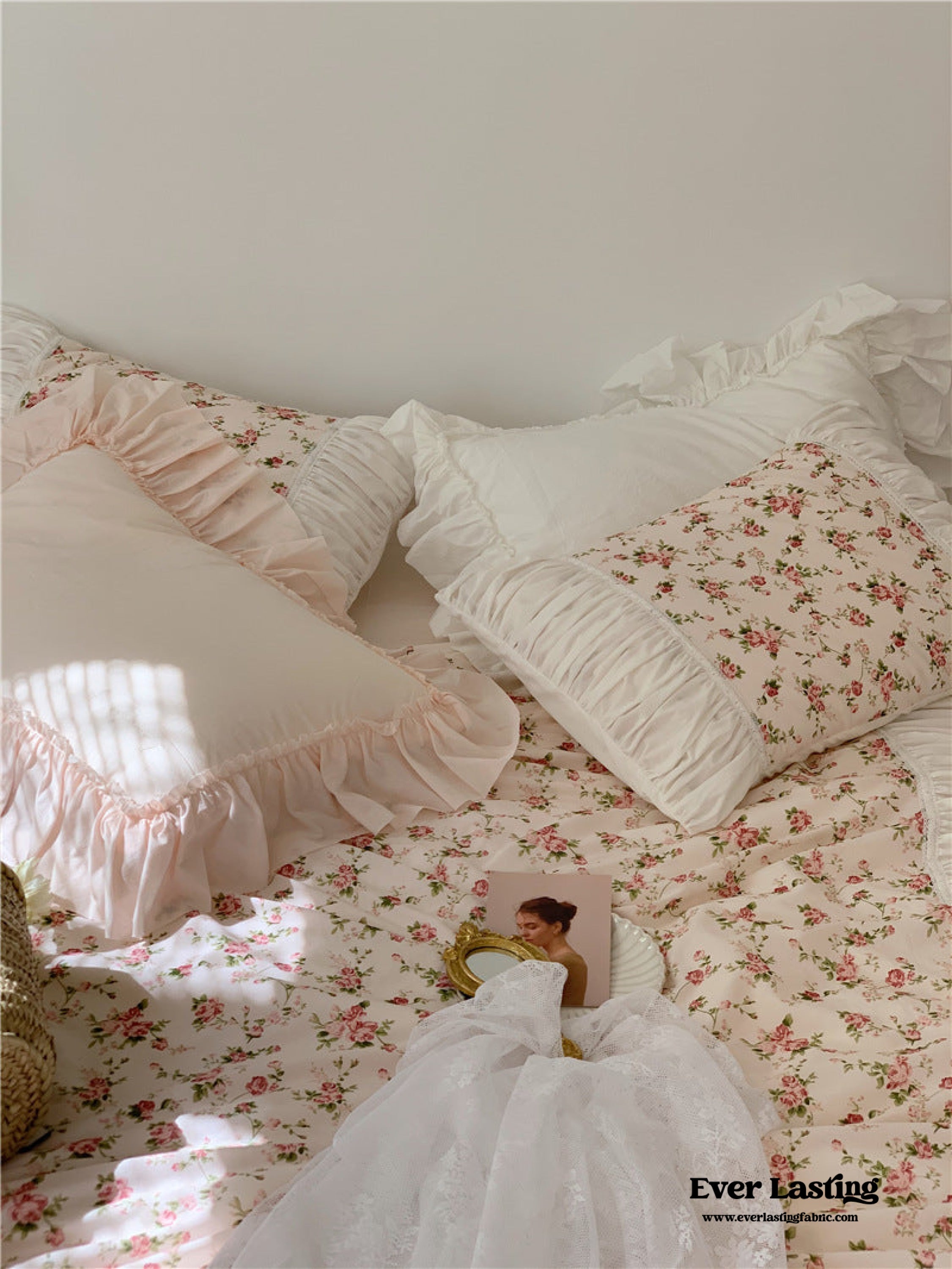 French Rose Ruffle Bedding Bundle