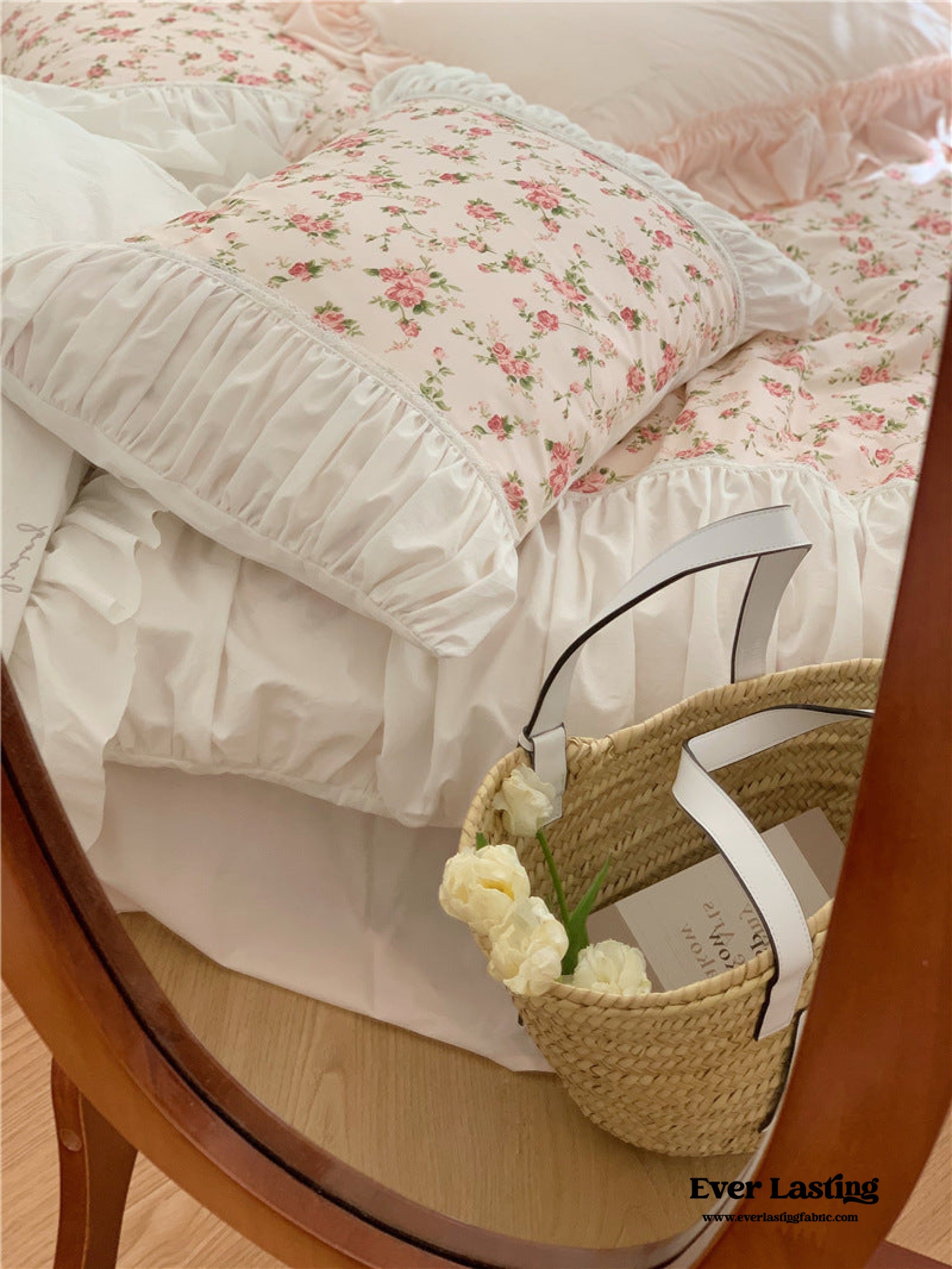 French Rose Ruffle Bedding Bundle