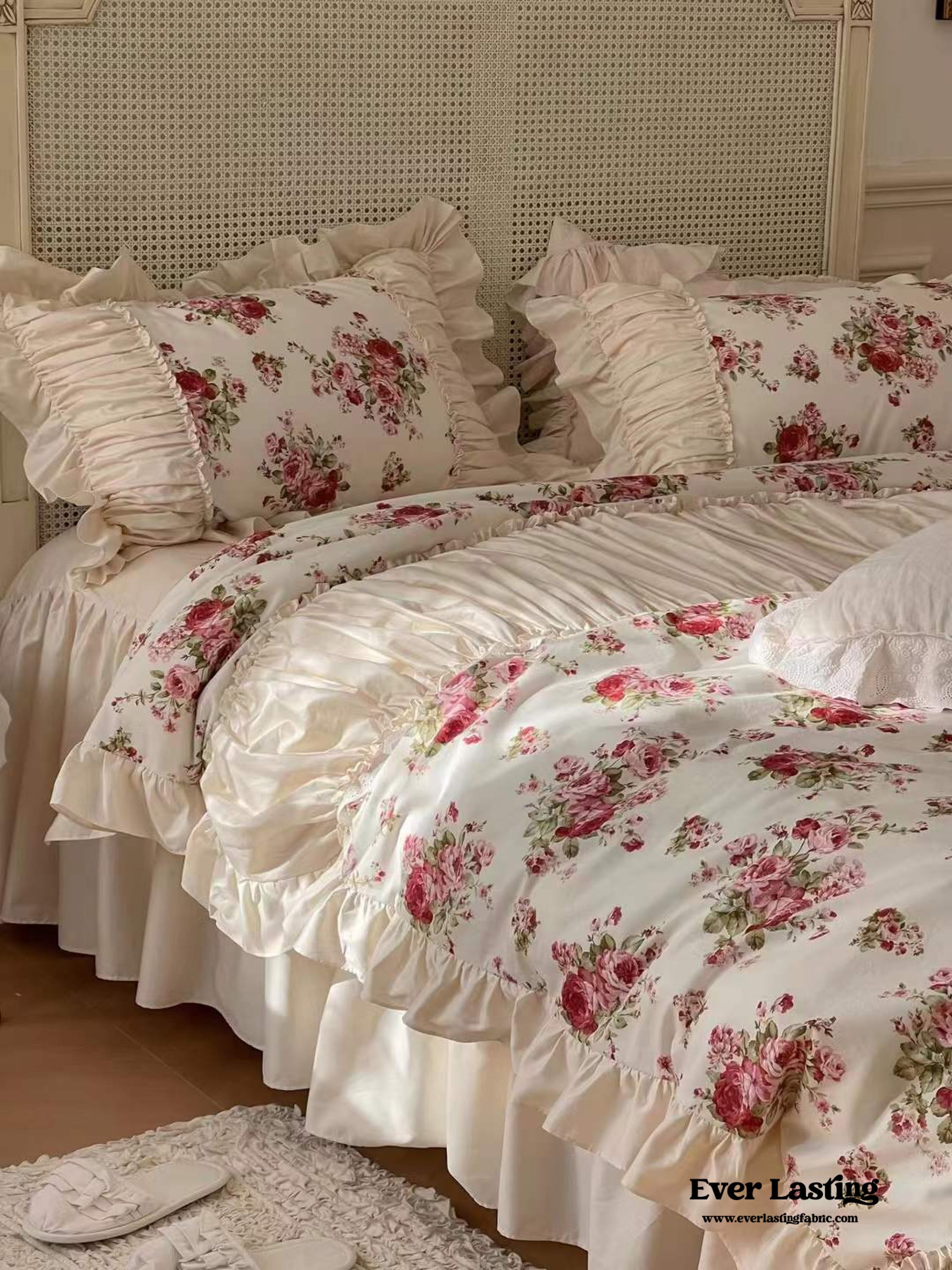 French Rose Ruffle Bedding Bundle