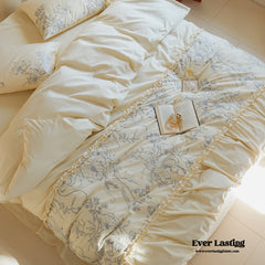 French Vintage Long-Staple Cotton Ruffle Bedding Bundle