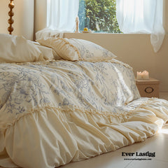 French Vintage Long-Staple Cotton Ruffle Bedding Set