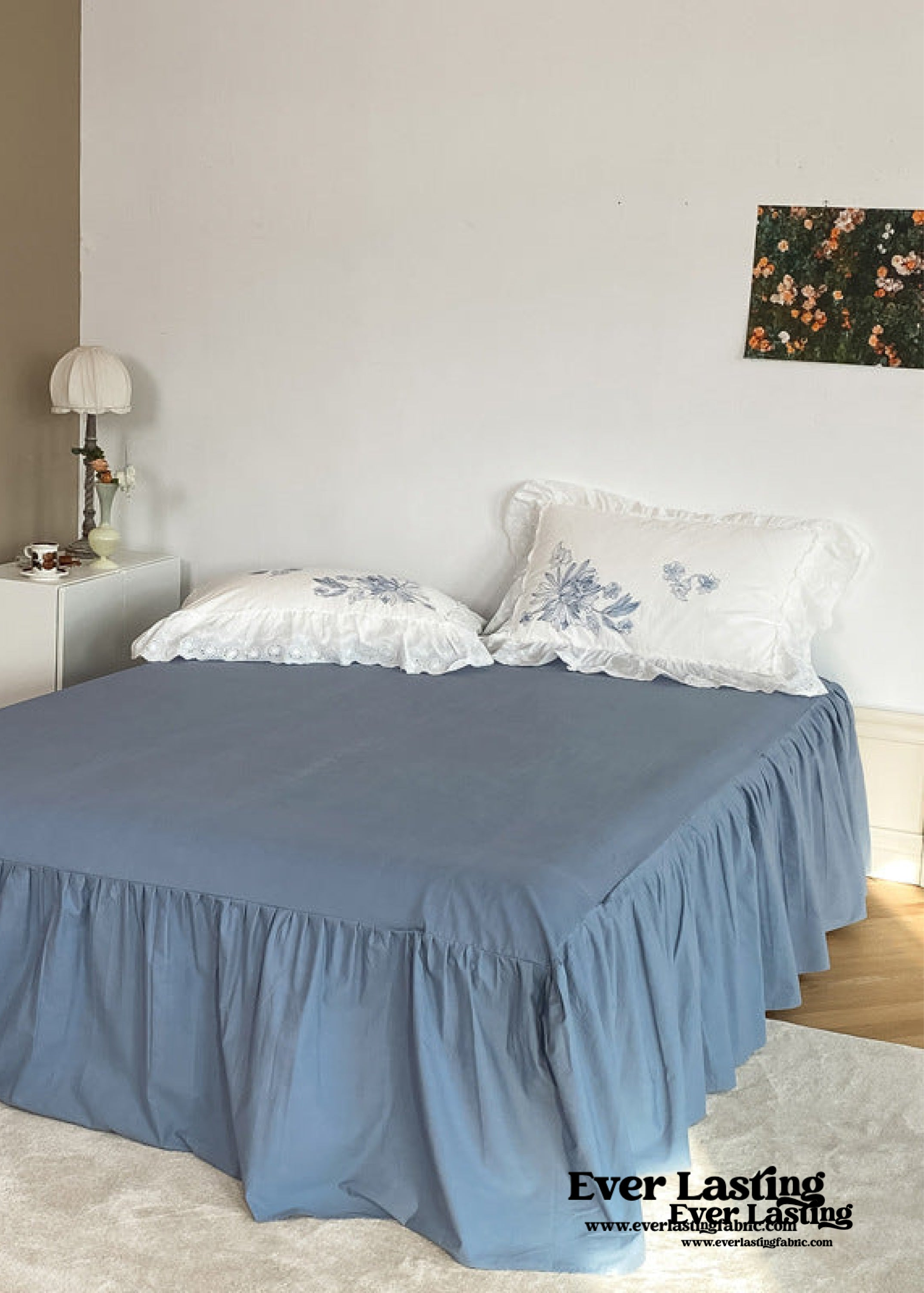 French White Lace Ruffle Bedding Bundle