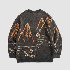 Country Abstract Painting Sweater