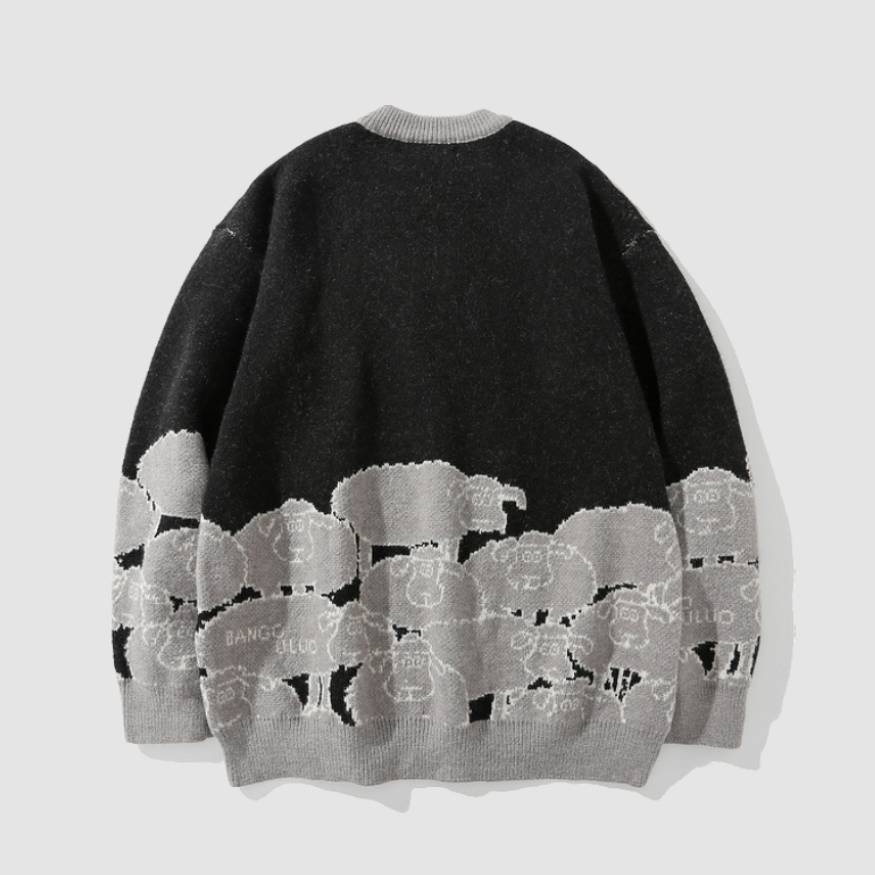 Cute Sheep Pattern Knit Sweater