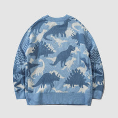 Strickpullover mit Dinosaurier-Muster