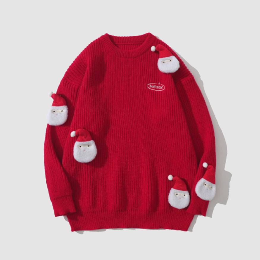 Süßer Pullover mit Weihnachtsmannpuppe