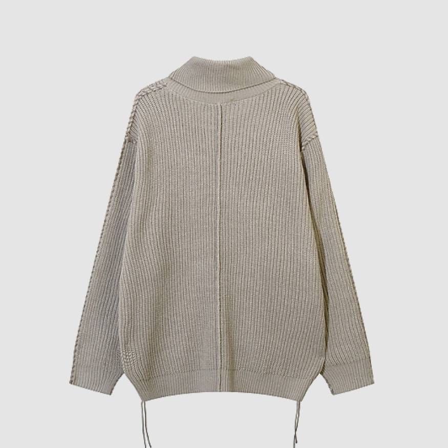 Geometry Label Turtleneck Sweater