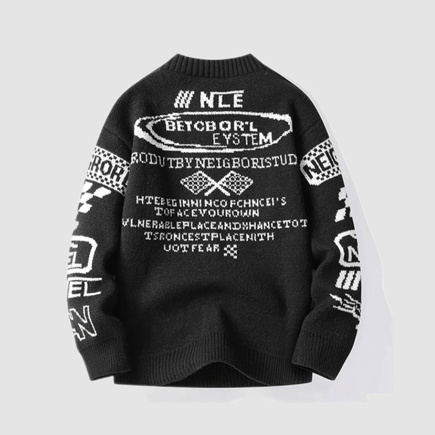 Cool Graffiti Knit Sweater