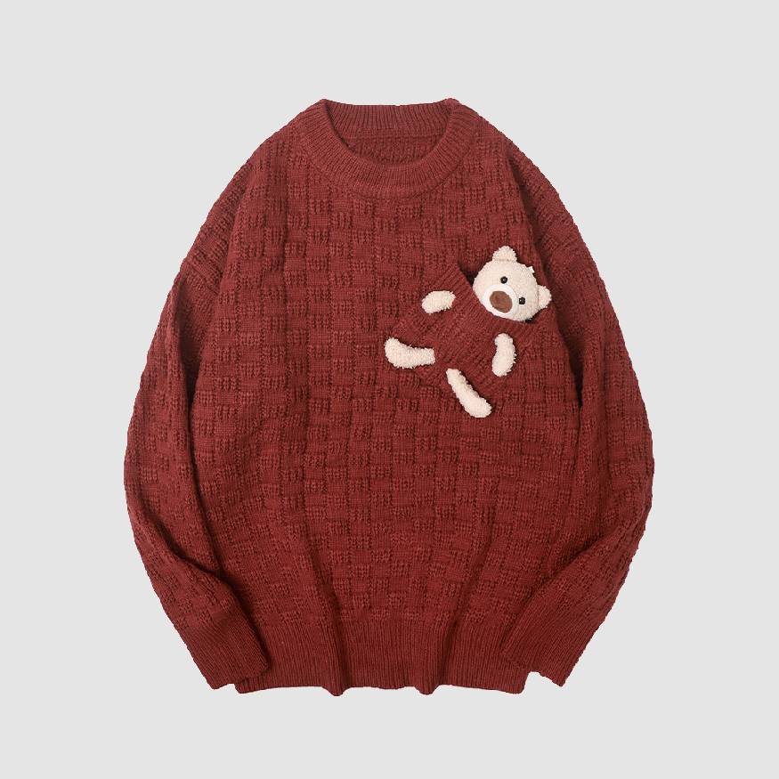 Pullover für Puppen mit Taschenbär