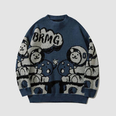 Niedlicher Pullover mit Cartoon-Astronautenmuster