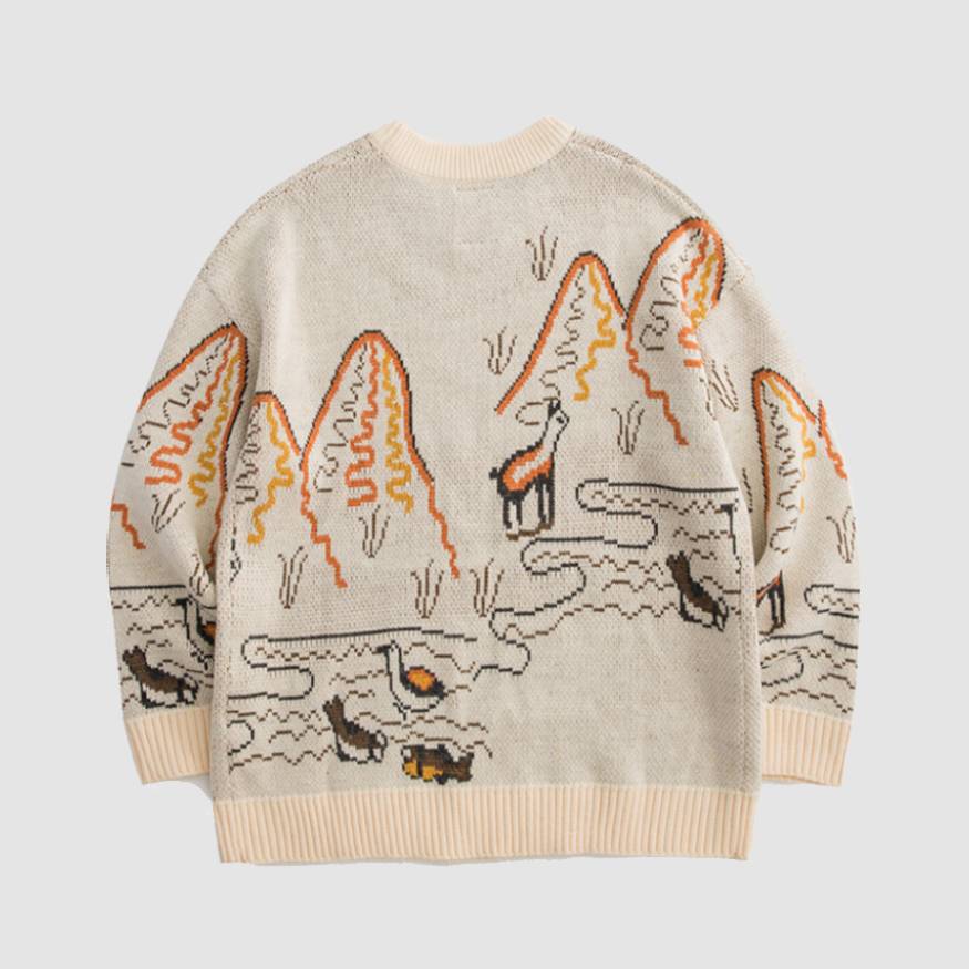 Country Abstract Painting Sweater