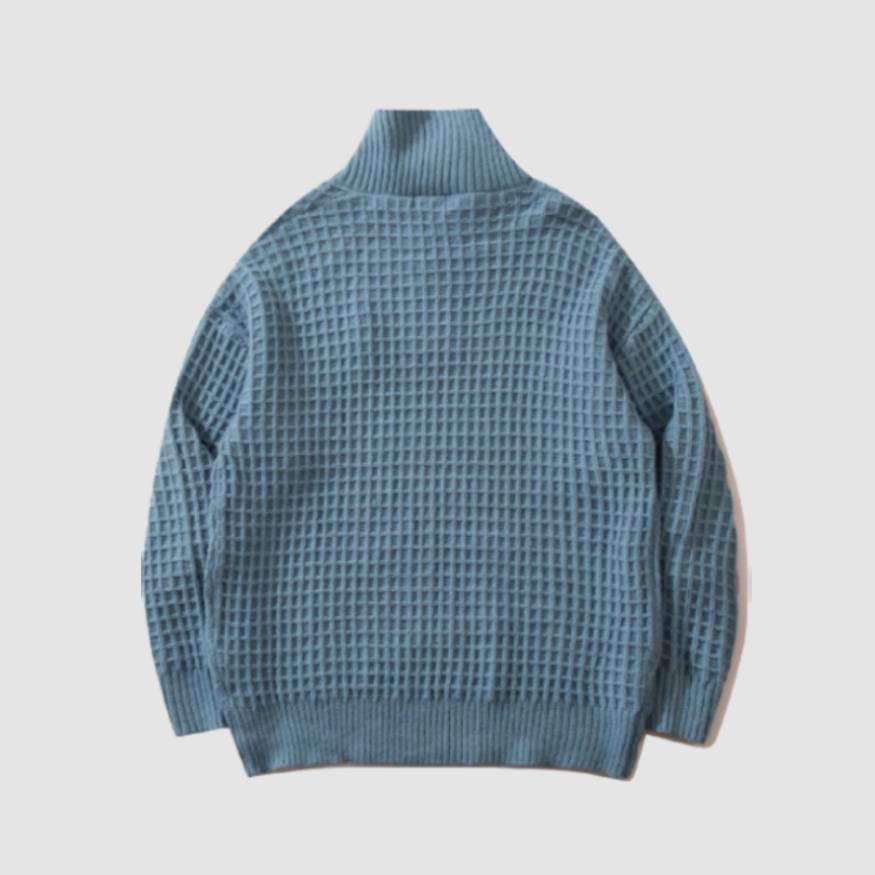 Label Textured Turtleneck Sweater