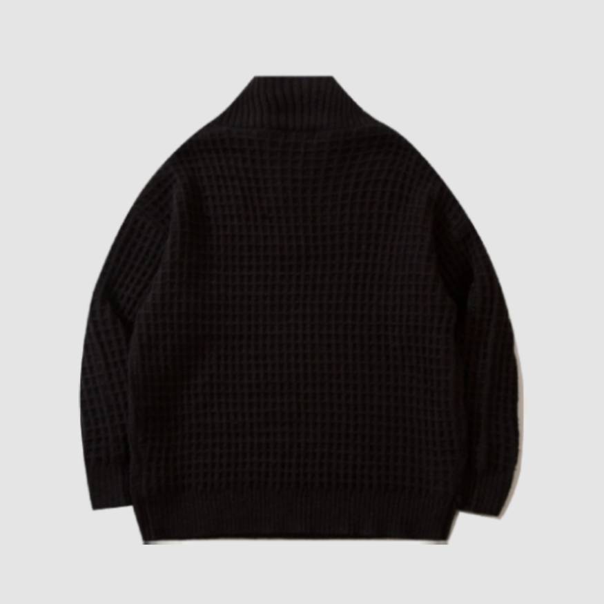 Label Textured Turtleneck Sweater