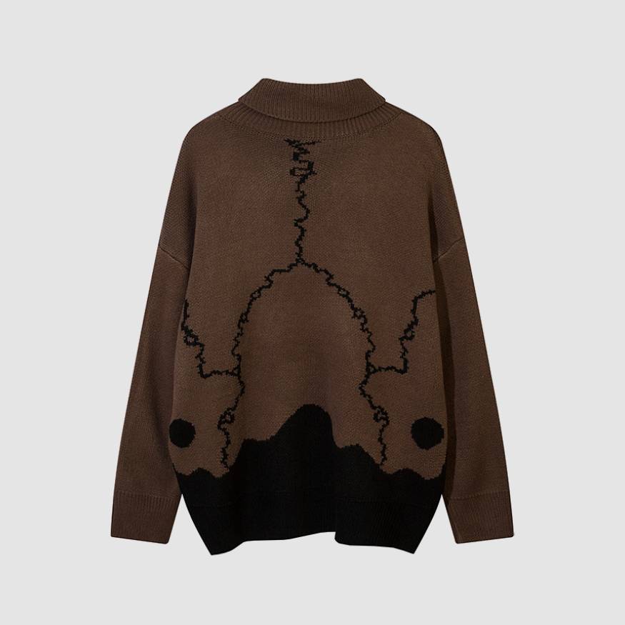 Horrible Skull Print Turtleneck Sweater