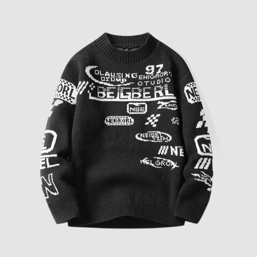 Cool Graffiti Knit Sweater