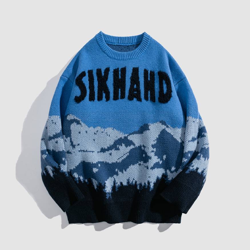 Mountain Landscape Pattern Sweater